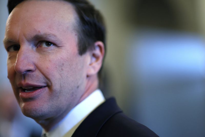 &copy; Reuters. U.S. Senator Chris Murphy (D-CT) speaks with reporters after showing up to take part in consideration and a vote on a bill to repeal the Authorization for Use of Military Force against Iraq, on Capitol Hill in Washington, U.S., March 21, 2023. REUTERS/Lea