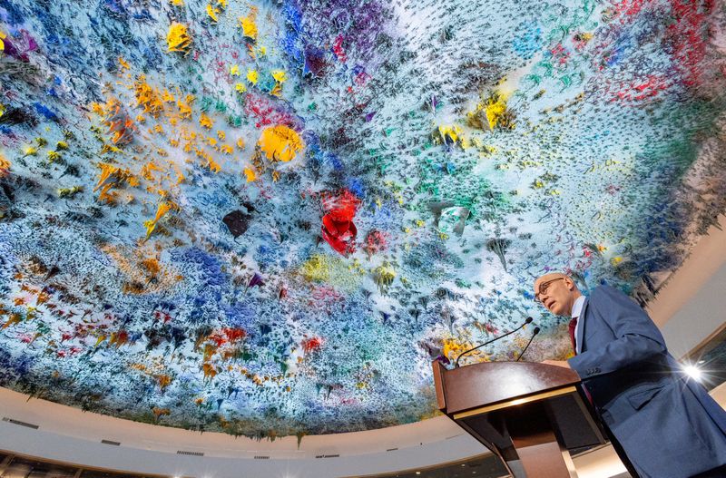 &copy; Reuters. Volker Turk, United Nations High Commissioner for Human Rights, attends the high-level event commemorating the 75th Anniversary of the Universal Declaration of Human Rights at the United Nations in Geneva, Switzerland, December 11, 2023. REUTERS/Denis Bal