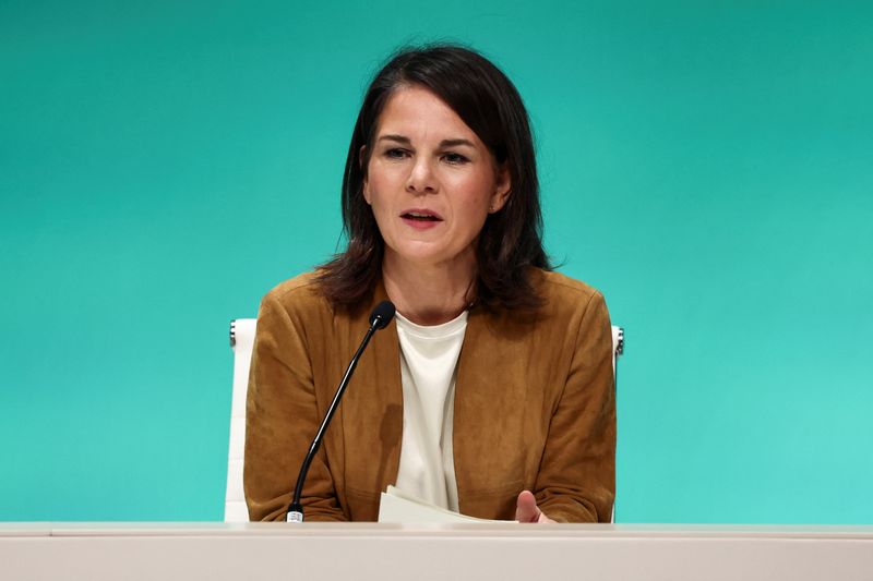 &copy; Reuters. Germany's Foreign Minister Annalena Baerbock attends a press conference, on the sidelines of the United Nations Climate Change Conference COP28, in Dubai, United Arab Emirates, December 10, 2023. REUTERS/Amr Alfiky/File Photo