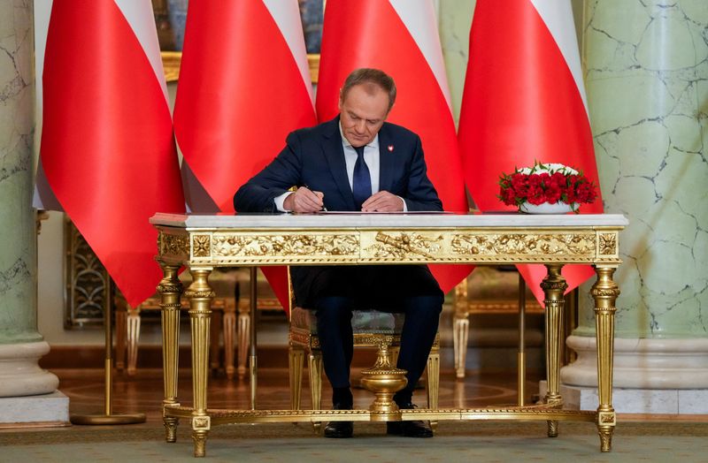 &copy; Reuters. Donald Tusk toma posse como primeiro-ministro da Polônia
 13/12/2023   REUTERS/Aleksandra Szmigiel