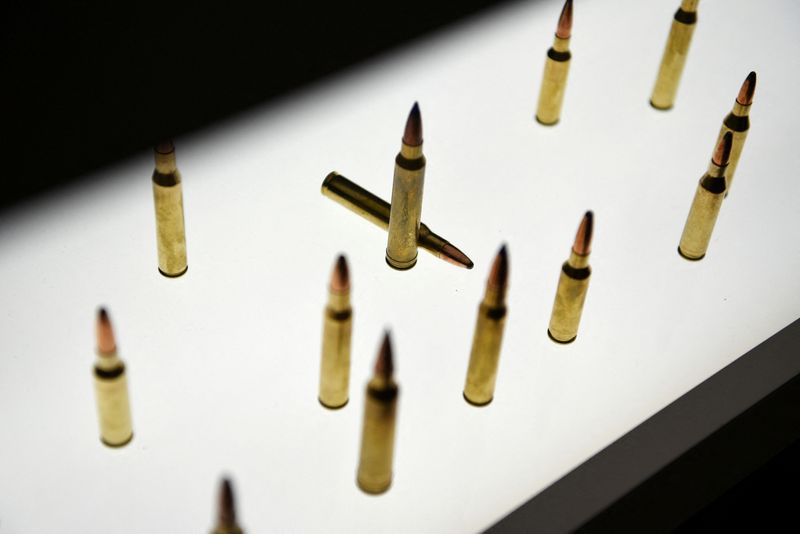 &copy; Reuters. FILE PHOTO: Bullets are displayed at the National Rifle Association (NRA) annual convention in Houston, Texas, U.S. May 29, 2022. REUTERS/Callaghan O'Hare/File Photo