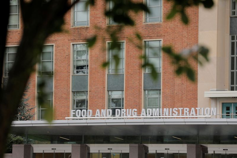 &copy; Reuters. Signage is seen outside of the Food and Drug Administration (FDA) headquarters in White Oak, Maryland, U.S., August 29, 2020. REUTERS/Andrew Kelly/File photo