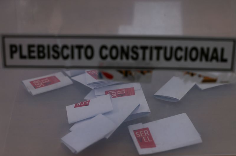 &copy; Reuters. Des bulletins de vote sont vus lors d'un référendum sur une nouvelle constitution chilienne à Santiago, au Chili. /Photo prise le 17 décembre 2023/REUTERS/Ivan Alvarado