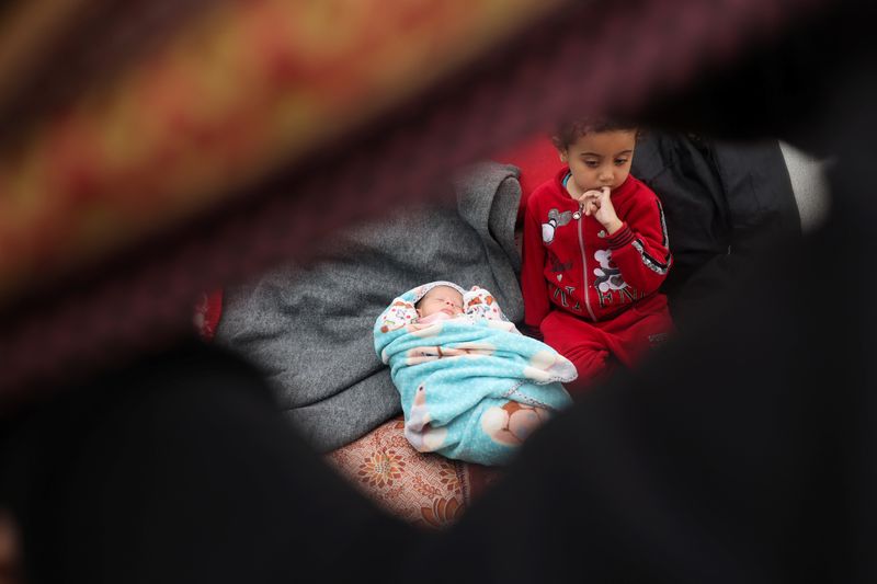 Unwashed and underfed, babies born into Gaza war face hardship in tents