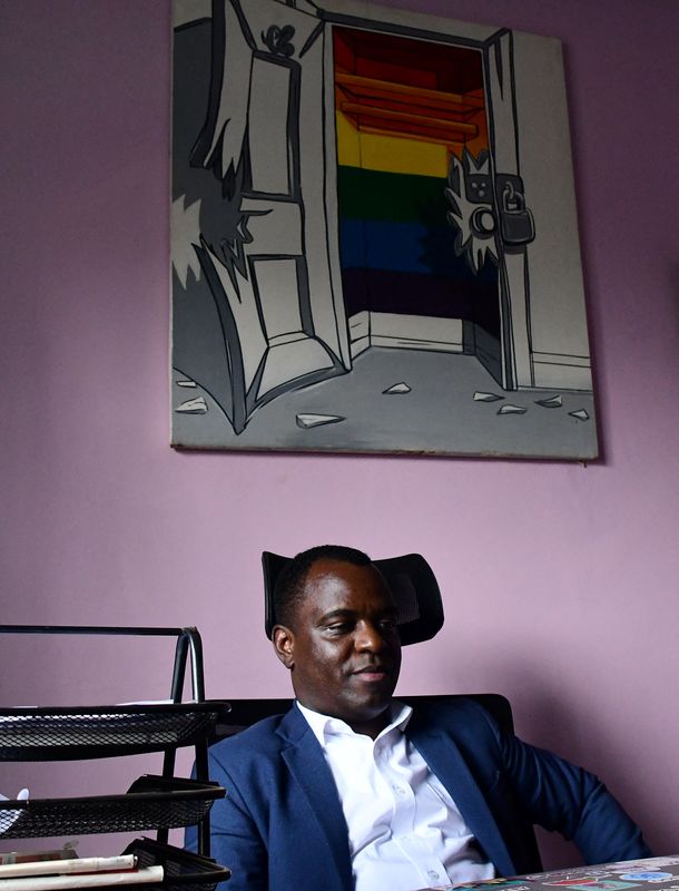 &copy; Reuters. Frank Mugisha, ativista dos direitos humanos em Uganda
30/03/2023
REUTERS/Abubaker Lubowa