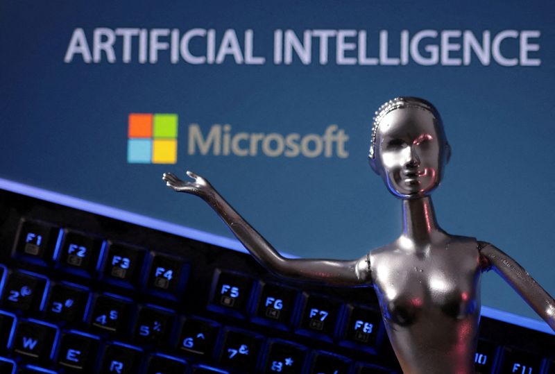 &copy; Reuters. Microsoft logo and AI Artificial Intelligence words are seen in this illustration taken, May 4, 2023. REUTERS/Dado Ruvic/Illustration/file photo