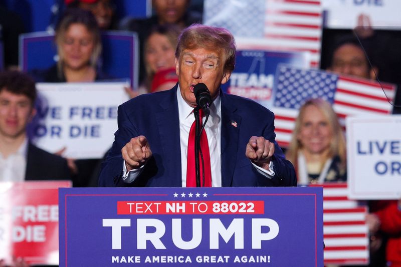 &copy; Reuters. Ex-presidente dos EUA Donald Trump discursa durante comício em Durham, no Estado norte-americano de New Hampshire
16/12/2023 REUTERS/Brian Snyder