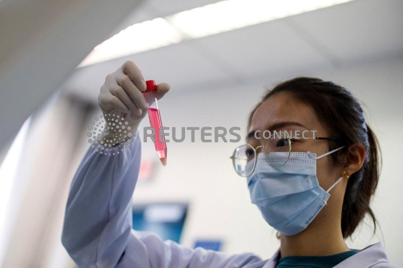 &copy; Reuters. FOTO DE ARCHIVO: Una científica trabaja en el laboratorio de Linqi Zhang en la investigación de nuevos anticuerpos contra la enfermedad por coronavirus (COVID-19) para su posible uso en un medicamento, en el Centro de Investigación para la Salud Públi