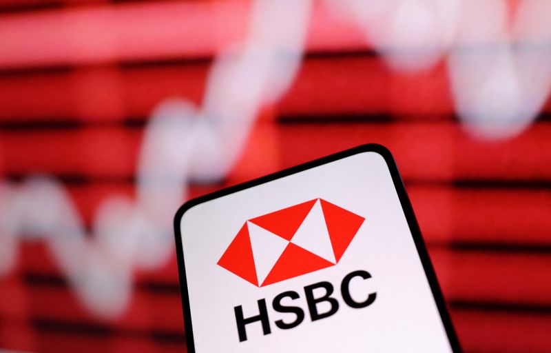 &copy; Reuters. FILE PHOTO: HSBC Bank logo and rising stock graph are seen in this illustration taken March 12, 2023. REUTERS/Dado Ruvic/Illustration/File Photo