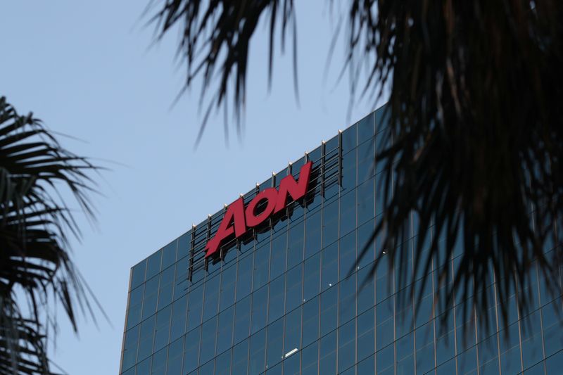 &copy; Reuters. An office building with Aon logo is seen in the Central Business District of Sydney, Australia, June 3, 2020. REUTERS/Loren Elliott