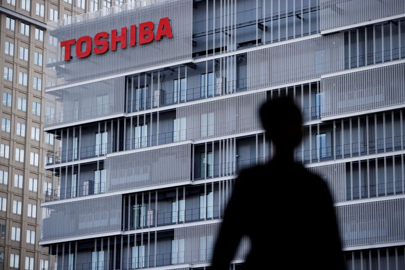 &copy; Reuters. Logo da Toshiba em Kawasaki, no Japão
05/04/2023
REUTERS/Androniki Christodoulou