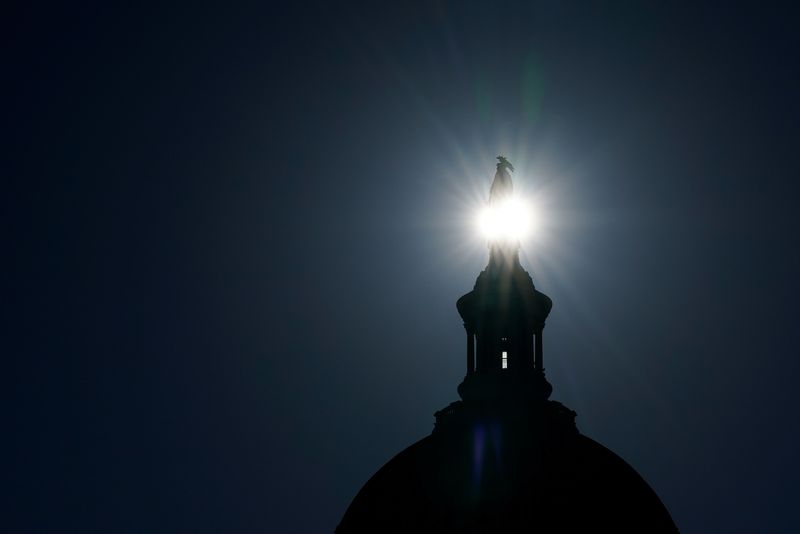 &copy; Reuters. The Statue of Freedom is seen at the top of the U.S. Capitol building dome in Washington, U.S., December 20, 2023. REUTERS/Elizabeth Frantz/File Photo
