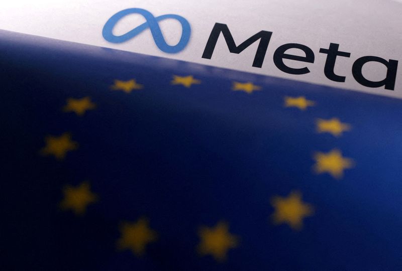 &copy; Reuters. FILE PHOTO: EU flag and Meta logo are seen in this illustration taken, May 22, 2023. REUTERS/Dado Ruvic/Illustration/File Photo