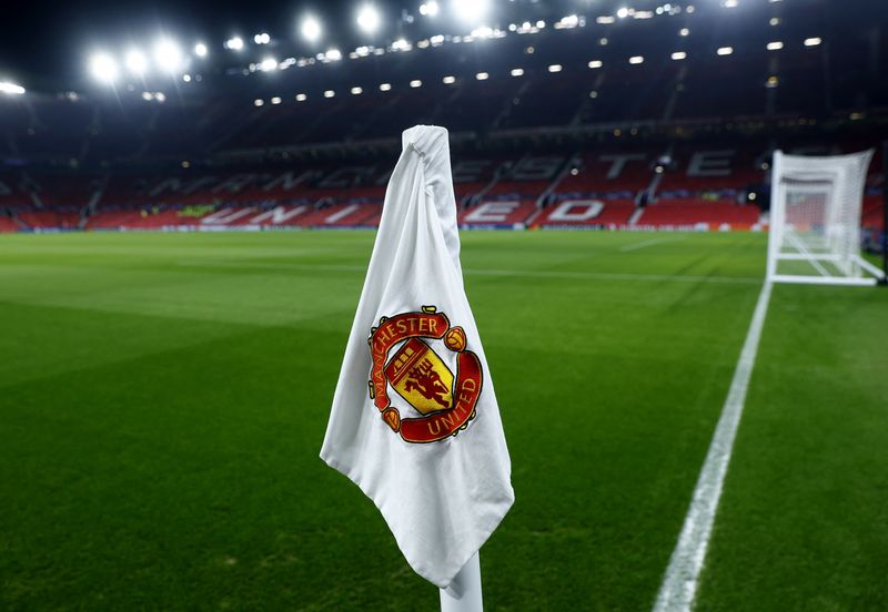 &copy; Reuters. Soccer Football - Champions League - Group A - Manchester United v Bayern Munich - Old Trafford, Manchester, Britain - December 12, 2023 General view of a corner flag inside the stadium before the match Action Images via Reuters/Jason Cairnduff