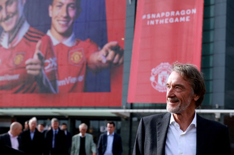 &copy; Reuters. FILE PHOTO: Ineos chairman Jim Ratcliffe is pictured at Old Trafford in Manchester, Britain, March 17, 2023 REUTERS/Phil Noble/File Photo