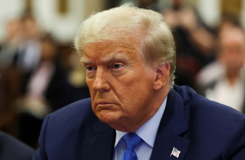 &copy; Reuters. FILE PHOTO: Former U.S. President Donald Trump attends the Trump Organization civil fraud trial, in New York State Supreme Court in the Manhattan borough of New York City, U.S., November 6, 2023. REUTERS/Brendan McDermid/Pool/File Photo