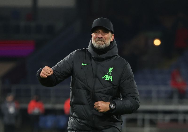 &copy; Reuters. Técnico do Liverpool, Juergen Klopp, durante partida contra o Burnley pelo Campeonato Inglês
26/12/2023 REUTERS/Phil Noble