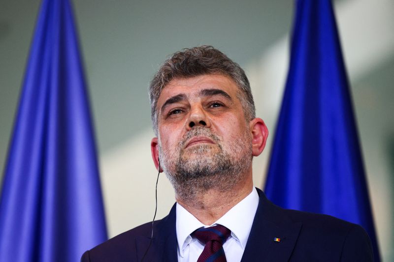 &copy; Reuters. Il primo ministro rumeno Marcel Ciolacu in una conferenza stampa a Berlino, Germania. REUTERS/Lisi Niesner