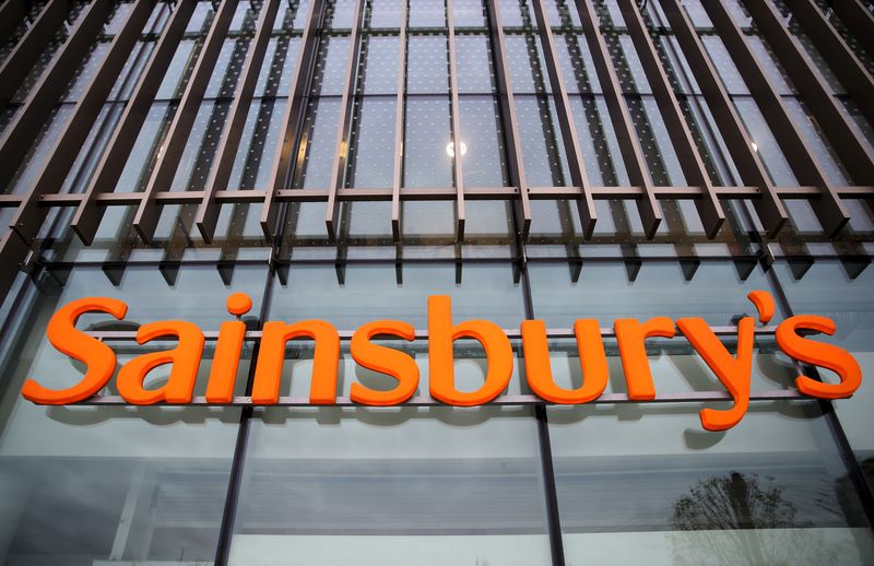 &copy; Reuters. FILE PHOTO: A sign is displayed outside of a Sainsbury's store in London, Britain December 3, 2015.REUTERS/Neil Hall/File Photo