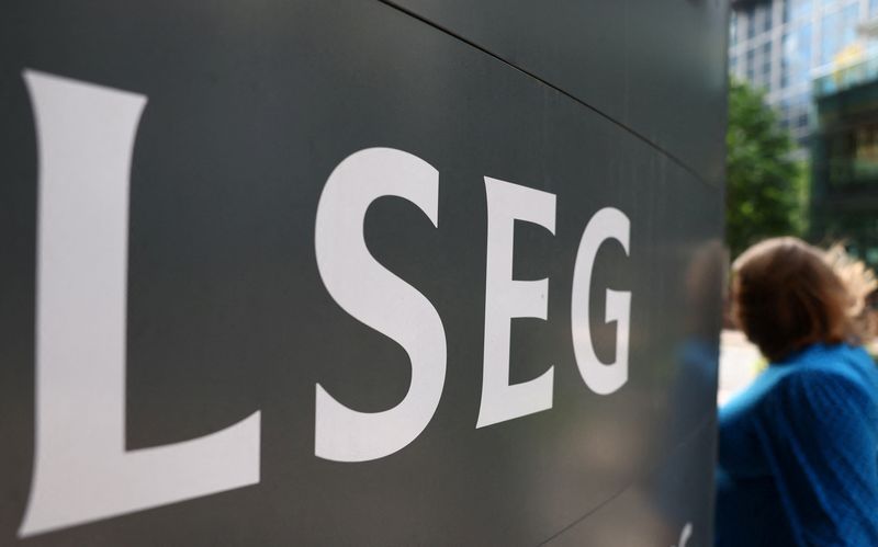 &copy; Reuters. Signage for the London Stock Exchange Group is seen outside of offices in Canary Wharf in London, Britain, August 3, 2023. REUTERS/Toby Melville