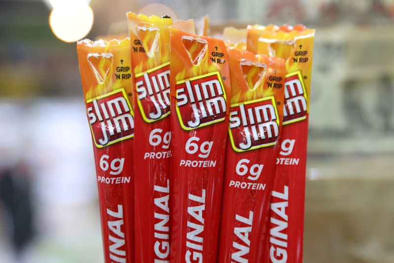 &copy; Reuters. FILE PHOTO: Slim Jim products, owned by Conagra Brands, are seen for sale in a store in Manhattan, New York, U.S., November 15, 2021. REUTERS/Andrew Kelly/File Photo