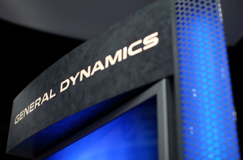 &copy; Reuters. FILE PHOTO: A General Dynamics sign is shown at the International Association of Chiefs of Police conference in San Diego, California, U.S. October 17, 2016.    REUTERS/Mike Blake/File Photo