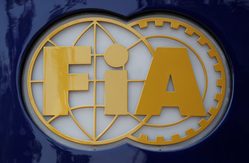 &copy; Reuters. Logo da FIA no circuito de Monza, durante o Grande Prêmio da Itália de Fórmula 1
30/08/2018 REUTERS/Stefano Rellandini