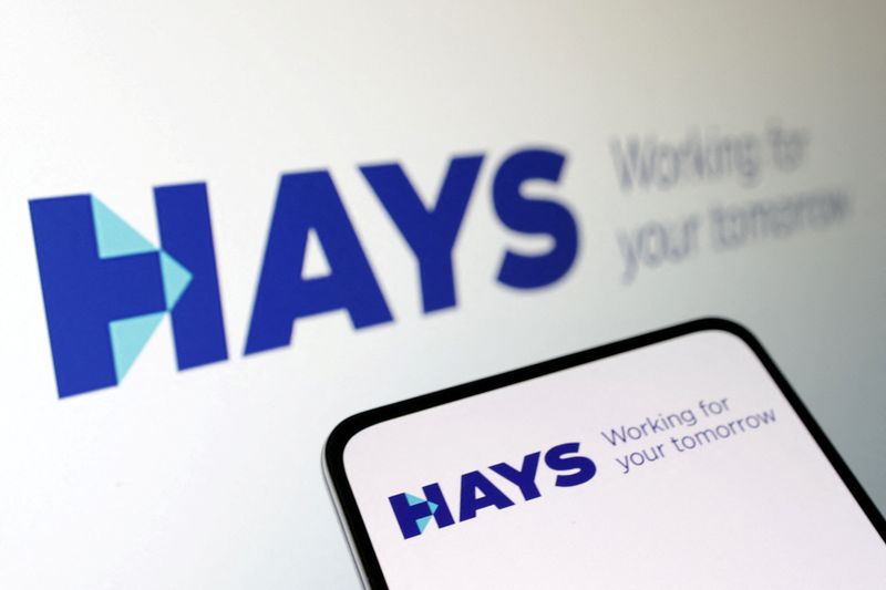 &copy; Reuters. Hays Plc logo is seen displayed in this illustration taken, April 10, 2023. REUTERS/Dado Ruvic/Illustration/File Photo
