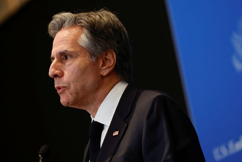 &copy; Reuters. Secretário de Estado dos EUA, Antony Blinken, dá entrevista coletiva em Tel Aviv
09/01/2024
REUTERS/Evelyn Hockstein/Pool