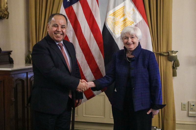 &copy; Reuters. U.S. Secretary of the Treasury Janet Yellen meets with Egyptian Finance Minister Mohamed Maait, at the Department of the Treasury in Washington, U.S., January 9, 2024. REUTERS/Anna Rose Layden
