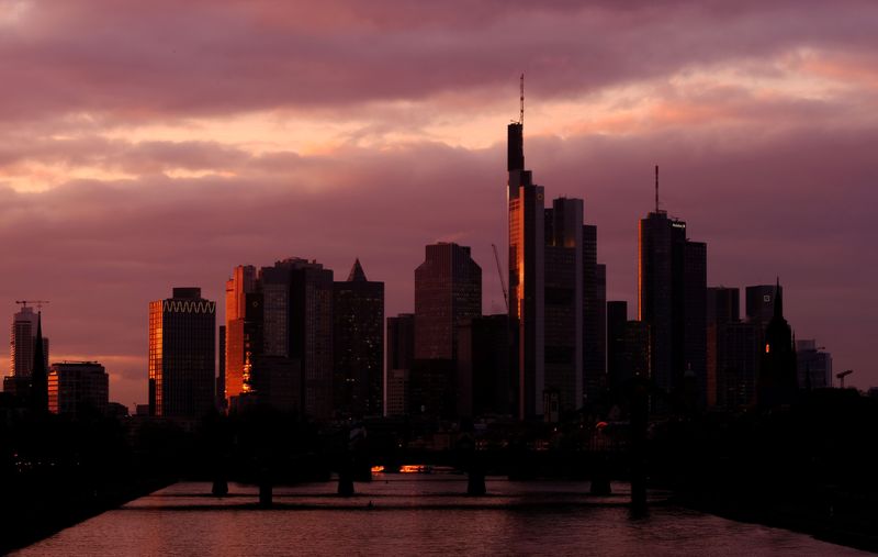 &copy; Reuters. The skyline with its banking district is photographed in Frankfurt, Germany, January 7, 2020.  REUTERS/Kai Pfaffenbach/File Photo