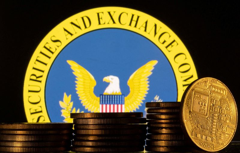 &copy; Reuters. FILE PHOTO: FILE PHOTO: U.S. Securities and Exchange Commission logo and representations of cryptocurrency are seen in this illustration taken June 6, 2023. REUTERS/Dado Ruvic/Illustration/File Photo