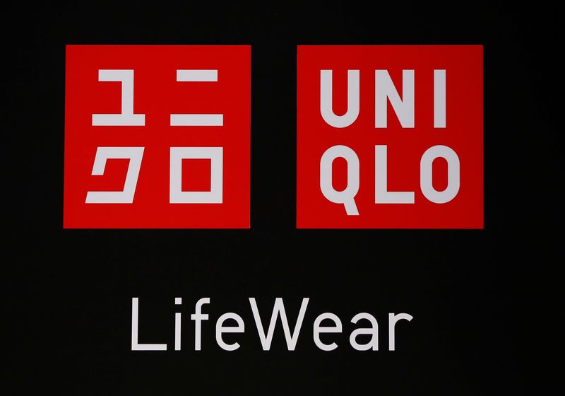 &copy; Reuters. FILE PHOTO: Logo of Japan's Uniqlo clothing outlets is displayed at the operating company Fast Retailing Co.'s new headquarters building called UNIQLO CITY TOKYO, in Tokyo, Japan March 16, 2017. REUTERS/Issei Kato/File Photo