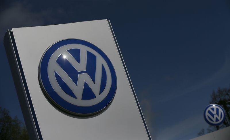 &copy; Reuters. A Volkswagen logo is pictured at Volkswagen's headquarters in Wolfsburg, Germany, April 22, 2016.     REUTERS/Hannibal Hanschke/File Photo