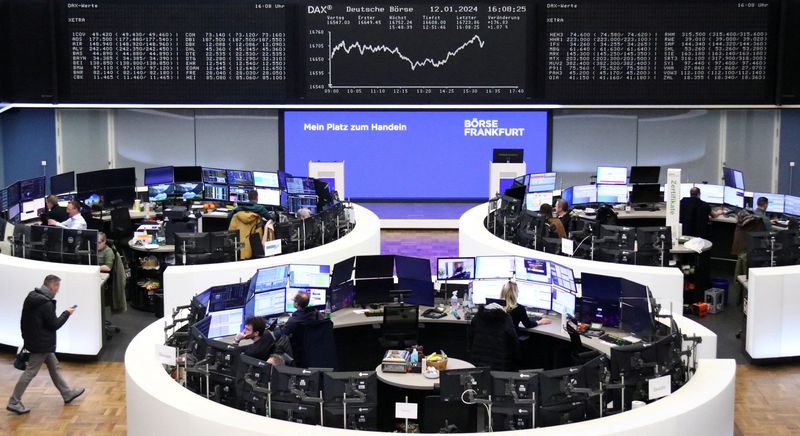 &copy; Reuters. L'indice allemand DAX à la bourse de Francfort, Allemagne. /Photo prise le 12 janvier 2024/REUTERS