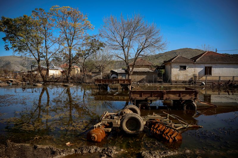 &copy; Reuters. FILE PHOTO: View of the still-flooded agriculture equipment in the village of Vlohos, two months after devastating storm flooded the area November 6, 2023. Greece faces an uphill battle to cope with the growing impacts of climate change. REUTERS/Louisa Go