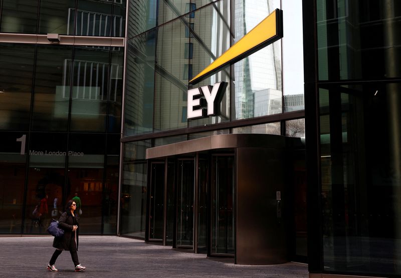 &copy; Reuters. The EY company logo is seen at their headquarters in London, Britain, April 16 2023.  REUTERS/Peter Nicholls/File Photo