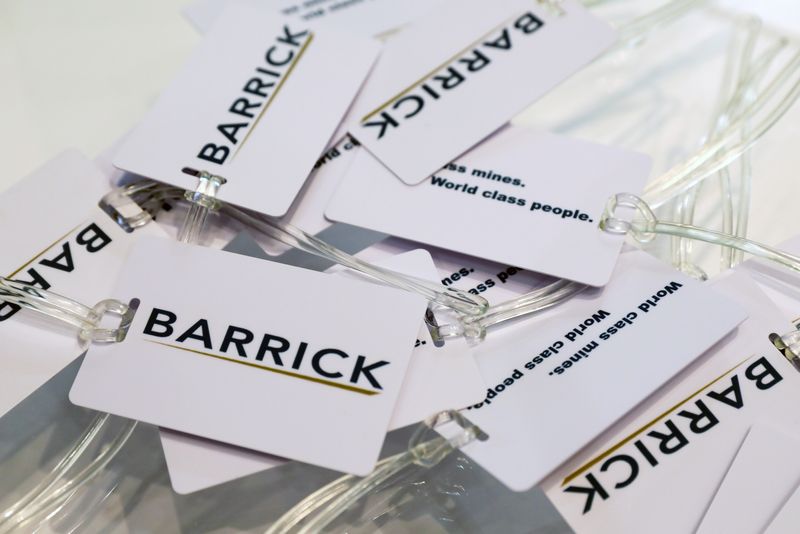 &copy; Reuters. FILE PHOTO: Souvenir luggage tags are displayed at a Barrick Gold Corp at the Prospectors and Developers Association of Canada (PDAC) annual conference in Toronto, Ontario, Canada March 1, 2020.  REUTERS/Chris Helgren/File Photo