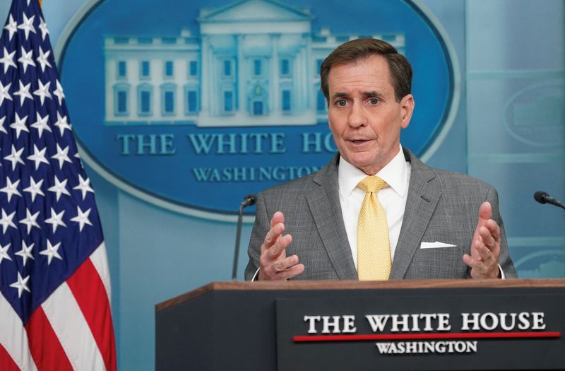 &copy; Reuters. FILE PHOTO: White House national security spokesperson John Kirby answers a question about U.S. Secretary of Defense Lloyd Austin during a press briefing at the White House in Washington, U.S., January 9, 2024. REUTERS/Kevin Lamarque/File Photo