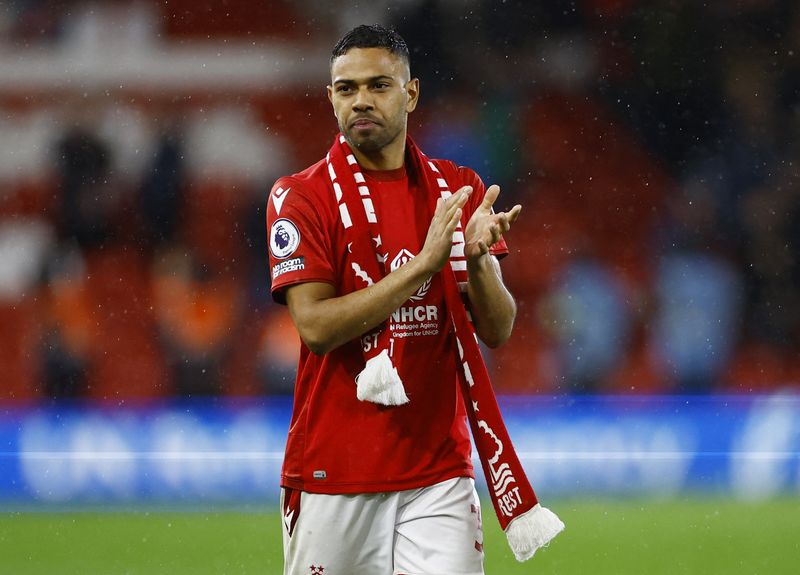 &copy; Reuters. Renan Lodi em jogo Nottingham Forest x Southampton
 8/5/2023   Action Images via Reuters/Andrew Boyers