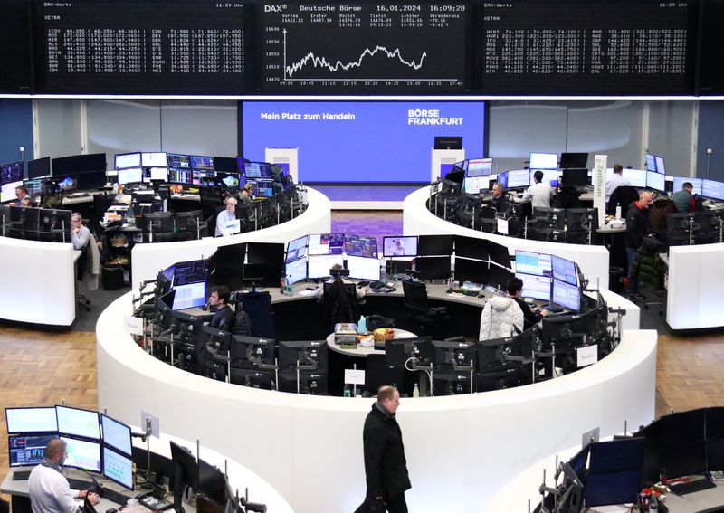 &copy; Reuters. Bolsa de Frankfurt, na Alemanha
16/01/2024
REUTERS/Equipe