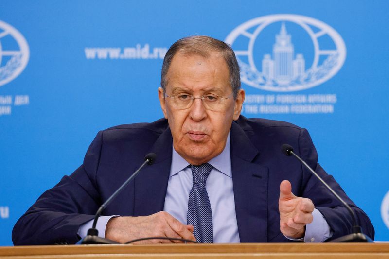 &copy; Reuters. Chanceler russo Sergei Lavrov em Moscou
 18/1/2024   REUTERS/Maxim Shemetov/ File Photo