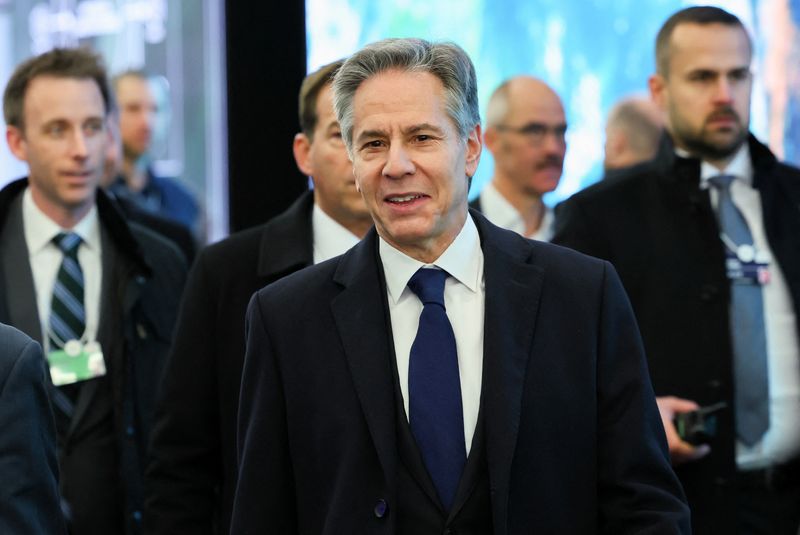 &copy; Reuters. U.S. Secretary of State Antony Blinken arrives for the 54th annual meeting of the World Economic Forum in Davos, Switzerland, January 16, 2024. REUTERS/Denis Balibouse/ File Photo