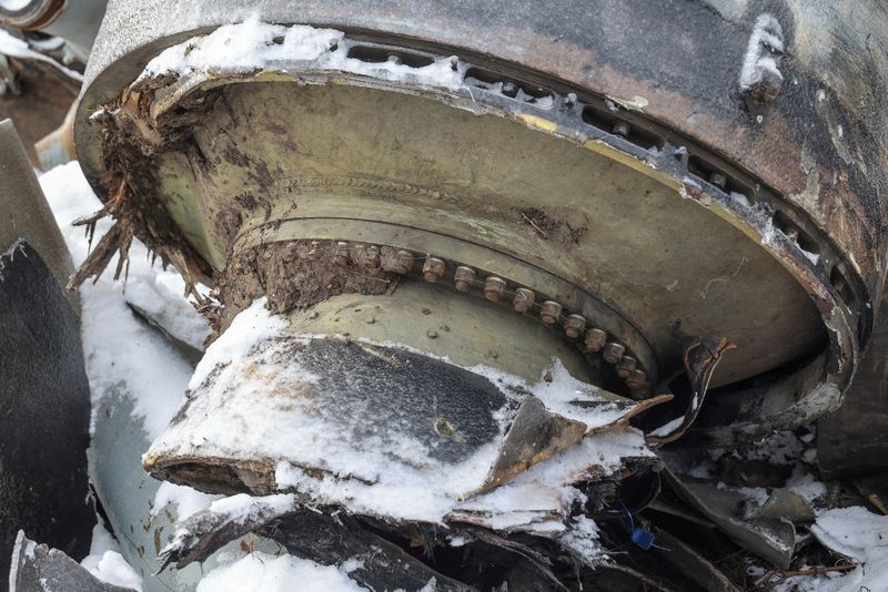 &copy; Reuters. FILE PHOTO: A view shows a part of an unidentified missile, which Ukrainian authorities believe to be made in North Korea and was used in a strike in Kharkiv earlier this week, amid Russia's attack on Ukraine, in Kharkiv, Ukraine January 6, 2024. REUTERS/