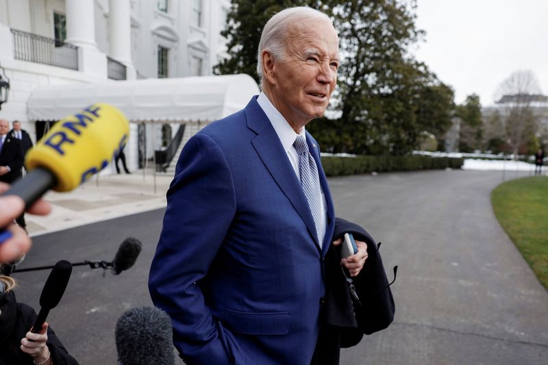 &copy; Reuters. Presidente dos EUA, Joe Biden, deixa Casa Branca rumo a viagem para a Carolina do Norte
18/01/2024 REUTERS/Evelyn Hockstein