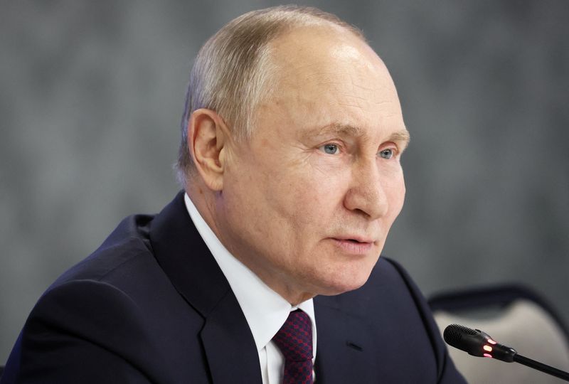 &copy; Reuters. الرئيس الروسي فلاديمير بوتين خلال اجتماع رؤساء البلديات في موسكو يوم 16 يناير كانون الثاني 2024. صورة حصلت عليها رويترز من وكالة سبوتنيك الرسي