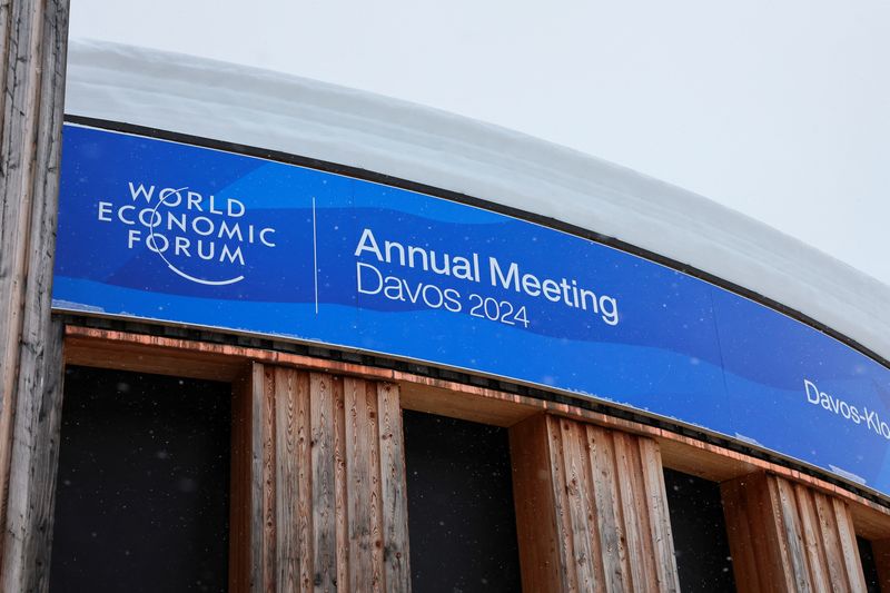&copy; Reuters. FILE PHOTO: A view of a logo during the 54th annual meeting of the World Economic Forum, in Davos, Switzerland, January 19, 2024. REUTERS/Denis Balibouse/File Photo