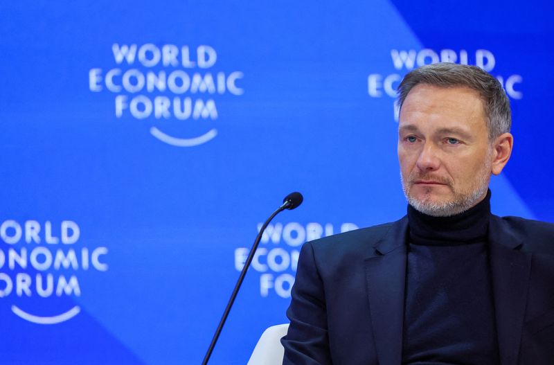 &copy; Reuters. Le ministre allemand des Finances, Christian Lindner, lors de la 54e réunion annuelle du Forum économique mondial, à Davos, en Suisse. /Photo prise le 19 janvier 2024/REUTERS/Denis Balibouse