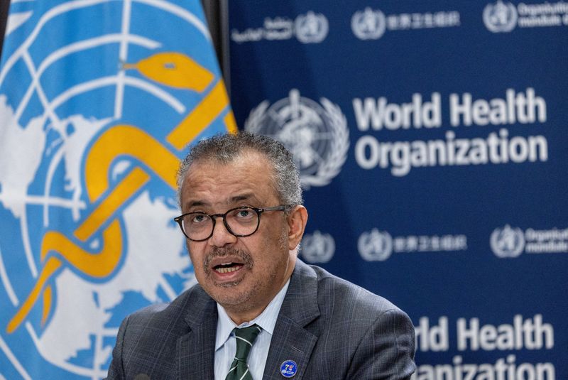 &copy; Reuters. FILE PHOTO: Director-General of the World Health Organisation (WHO) Dr. Tedros Adhanom Ghebreyesus attends an ACANU briefing in Geneva, Switzerland, December 15, 2023. REUTERS/Denis Balibouse/File Photo