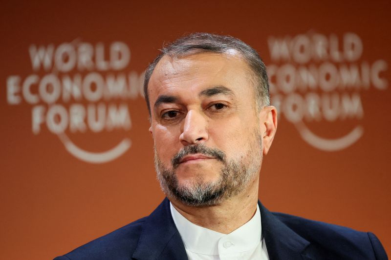 &copy; Reuters. وزير الخارجية الإيراني حسين أمير عبد اللهيان في دافوس يوم 17 يناير كانون الثاني 2024. تصوير: دينيس باليبوس - رويترز